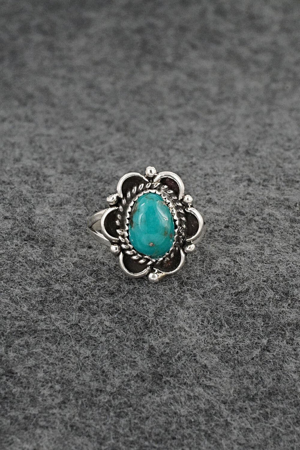 Turquoise & Sterling Silver Ring - Frieda Martinez - Size 6.75