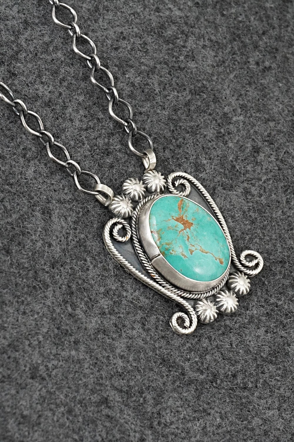 Turquoise & Sterling Silver Necklace - Cordell Platero