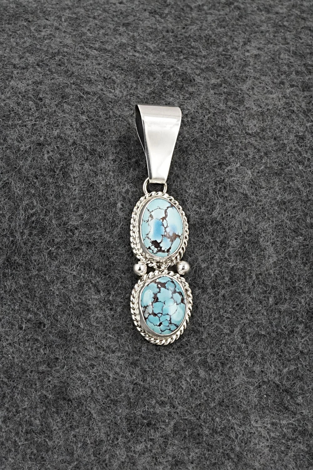 Turquoise & Sterling Silver Pendant - Eugene Gruber