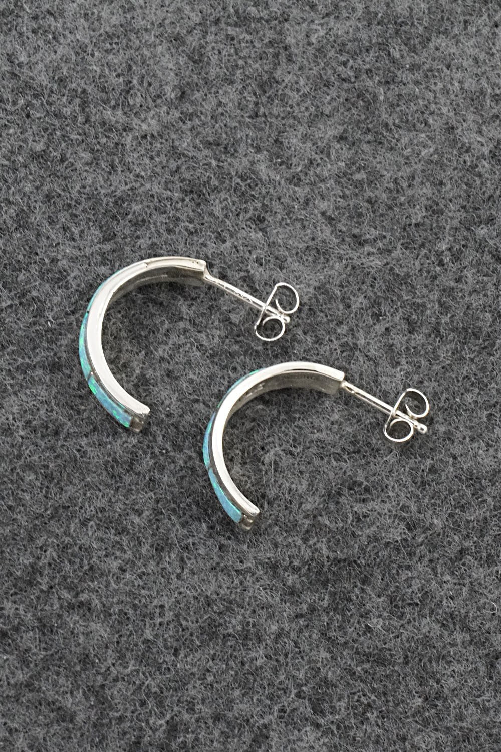 Opalite & Sterling Silver Hoop Earrings - Alton Tom