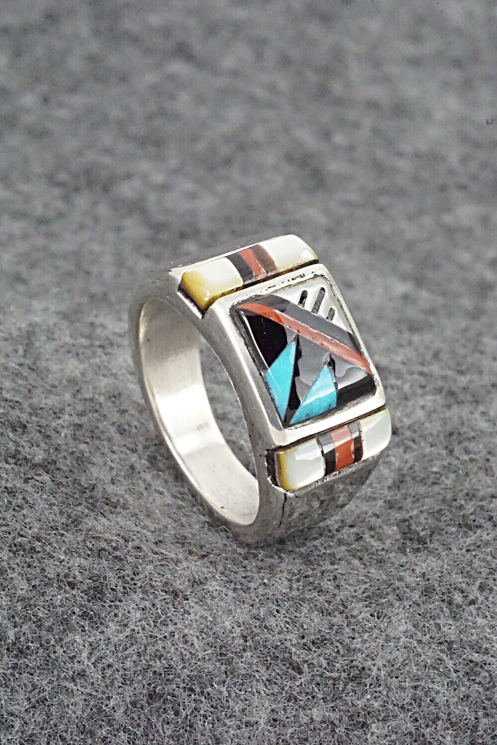 Multi Stone & Sterling Silver Ring - Leslie Lamy - Size 9.5