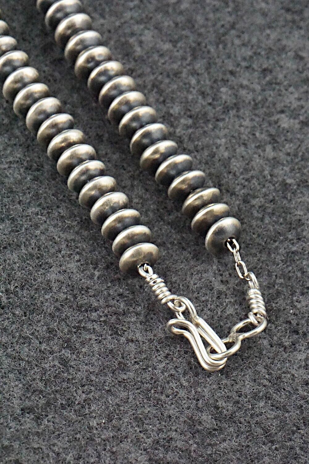 Sterling Silver Navajo Pearl Necklace 18" - Dorinda Mariano