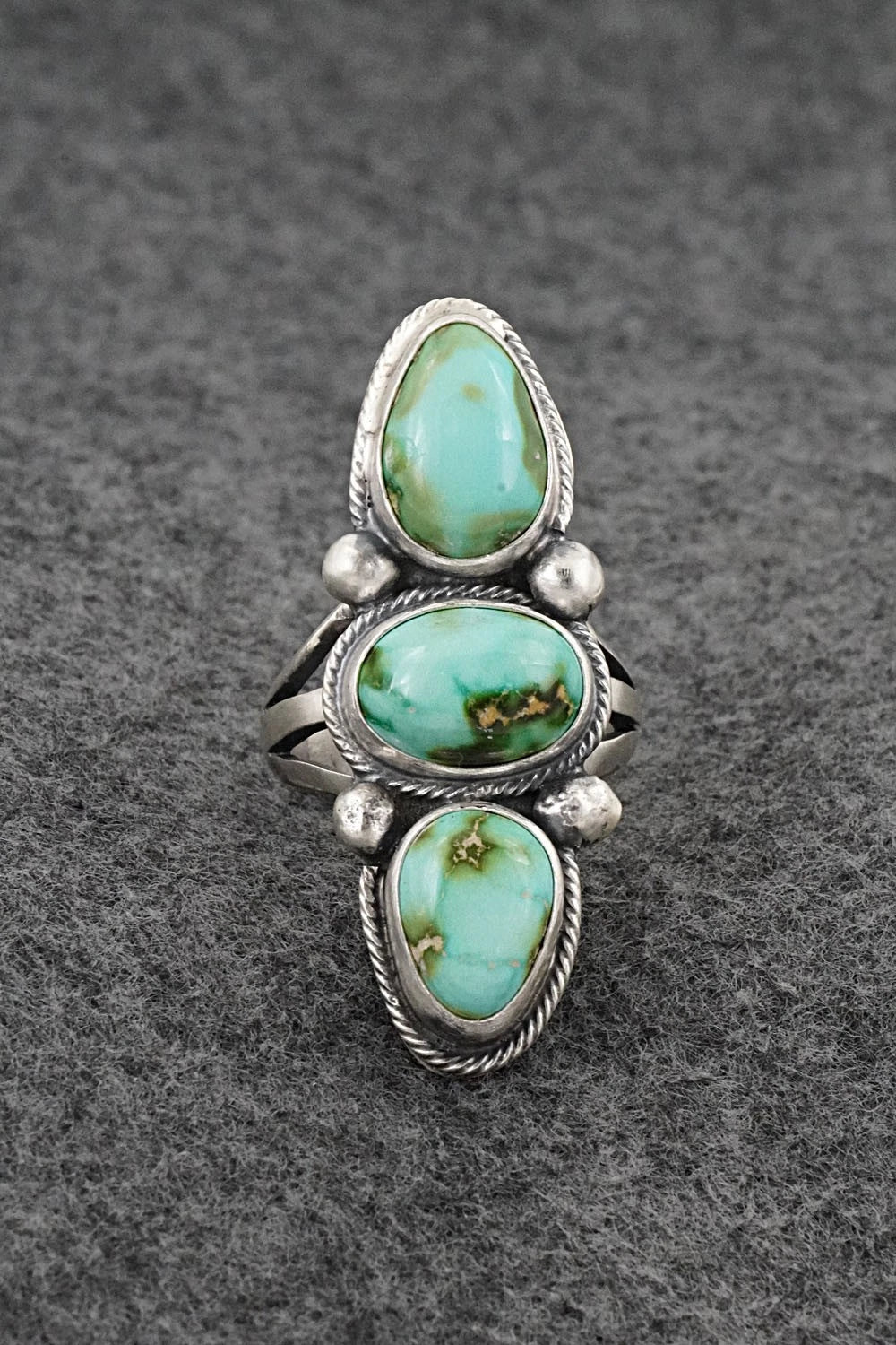 Turquoise & Sterling Silver Ring - Bobby Johnson - Size 9