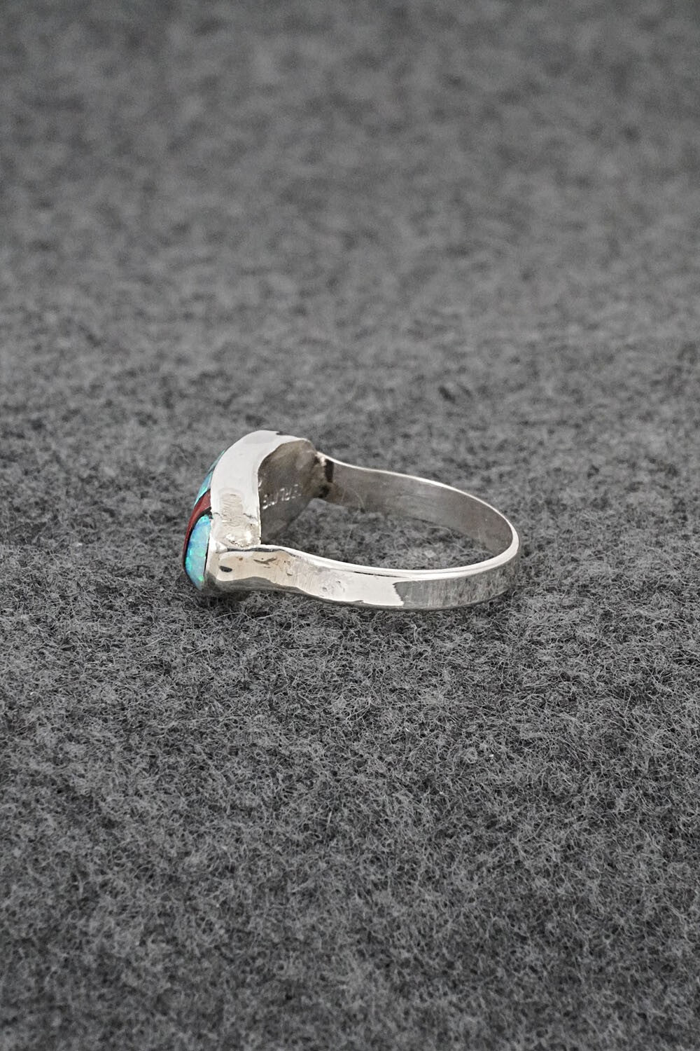 Multi-Stone & Sterling Silver Inlay Ring - Ola Eriacho - Size 8