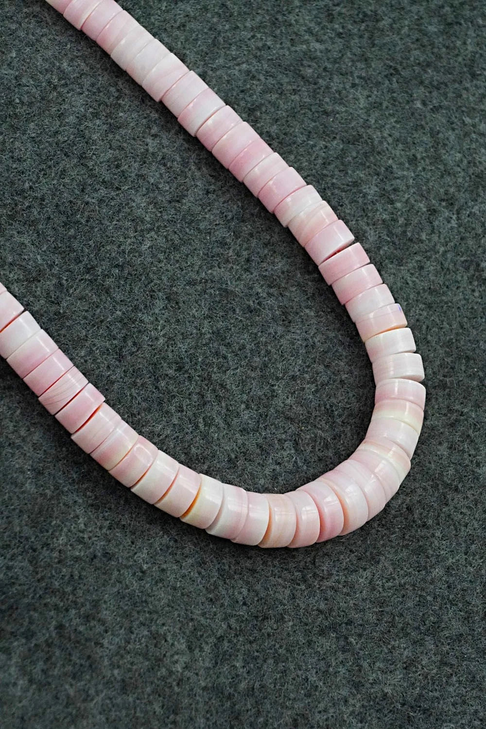 Pink Conch & Sterling Silver Necklace 18" - Doreen Jake