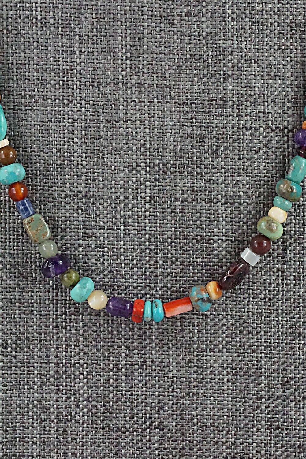 Multi-Stone and Sterling Silver Necklace - Helen Tsosie