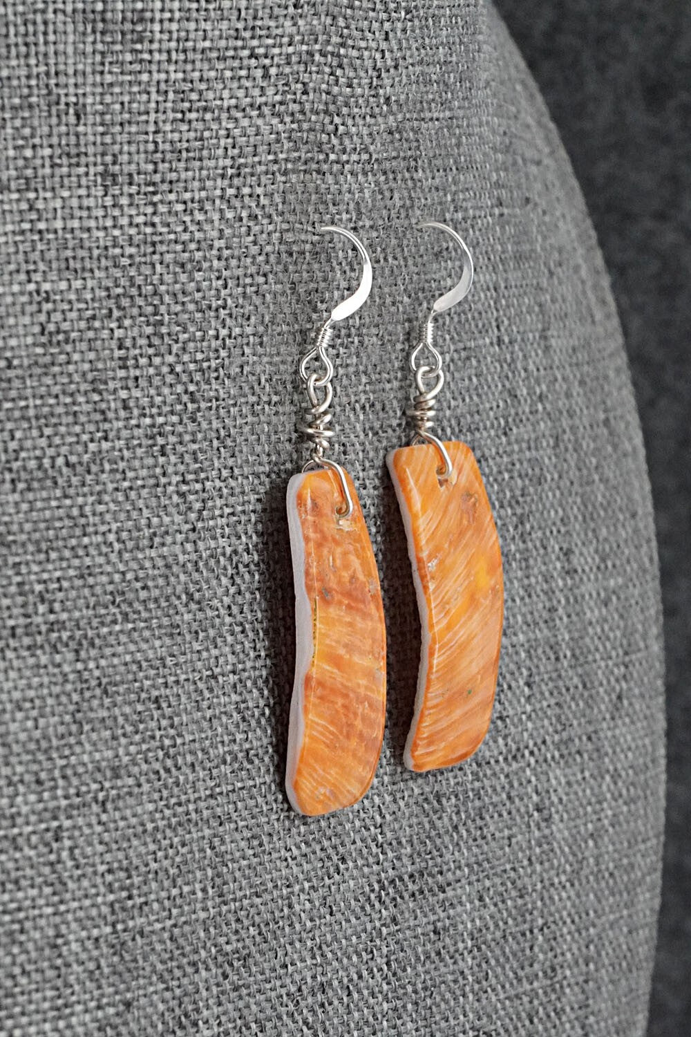 Spiny Oyster & Sterling Silver Earrings - Louise Joe
