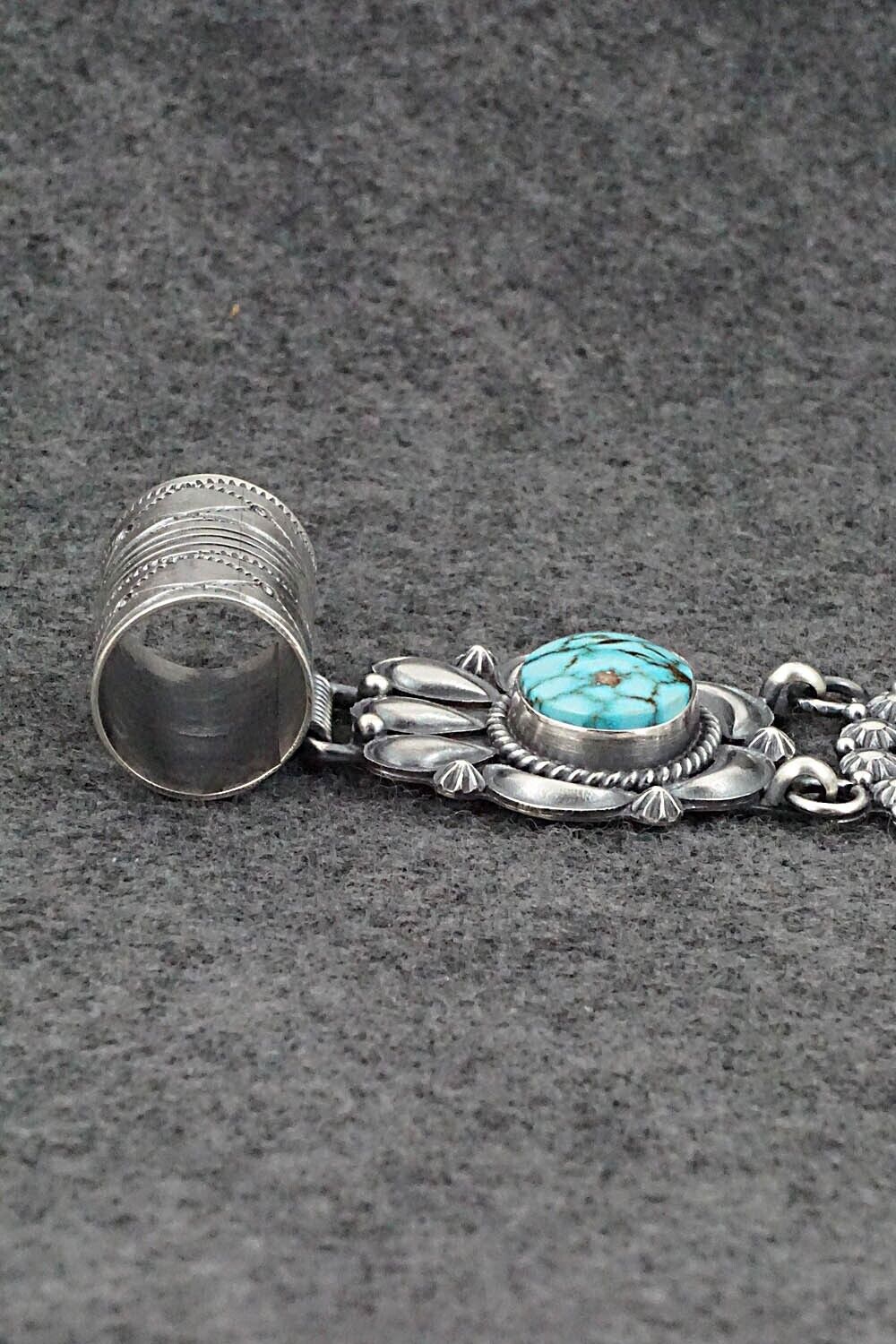 Turquoise & Sterling Silver Pendant - Raymond Delgarito