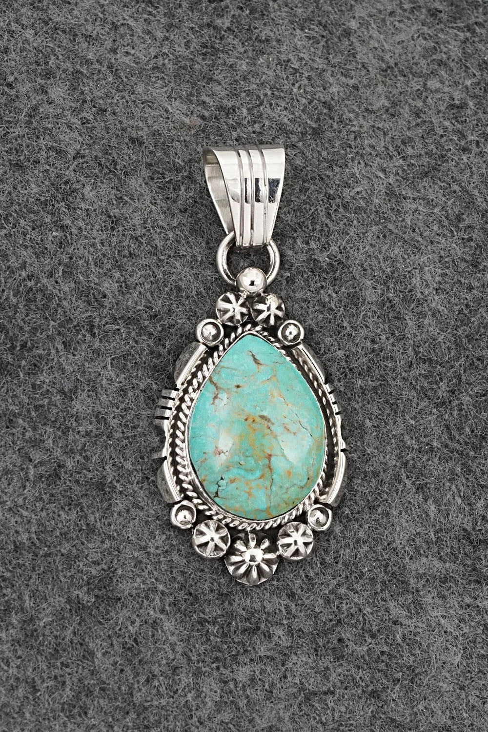 Turquoise & Sterling Silver Pendant - Marita Benally