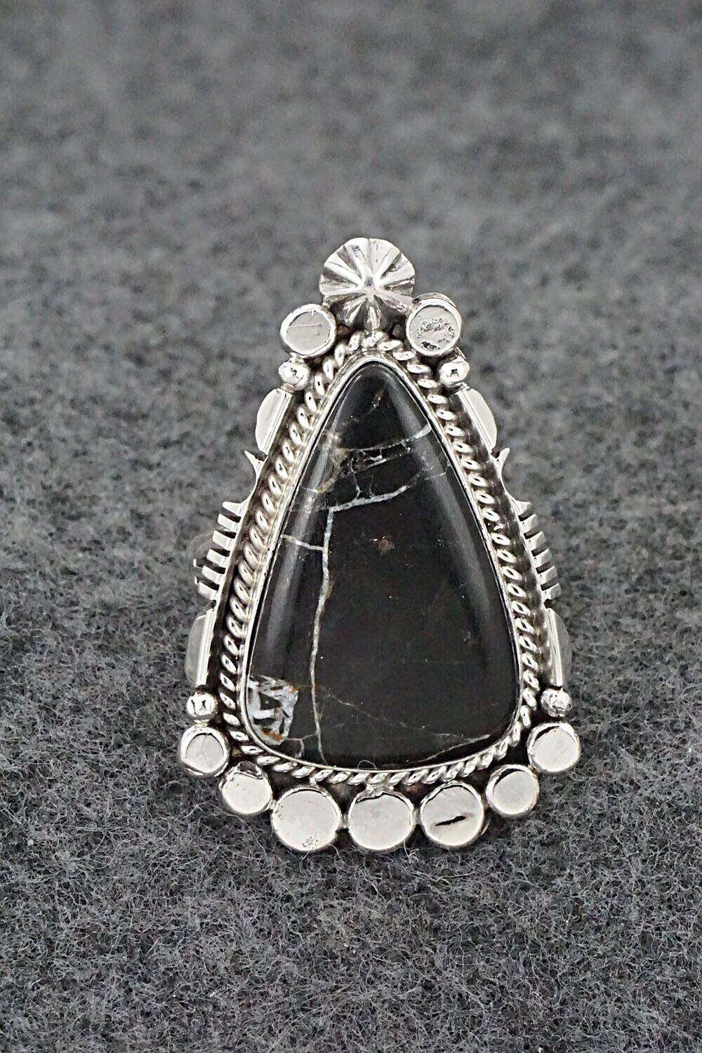 White Buffalo & Sterling Silver Ring - Daniel Benally - Size 7.5