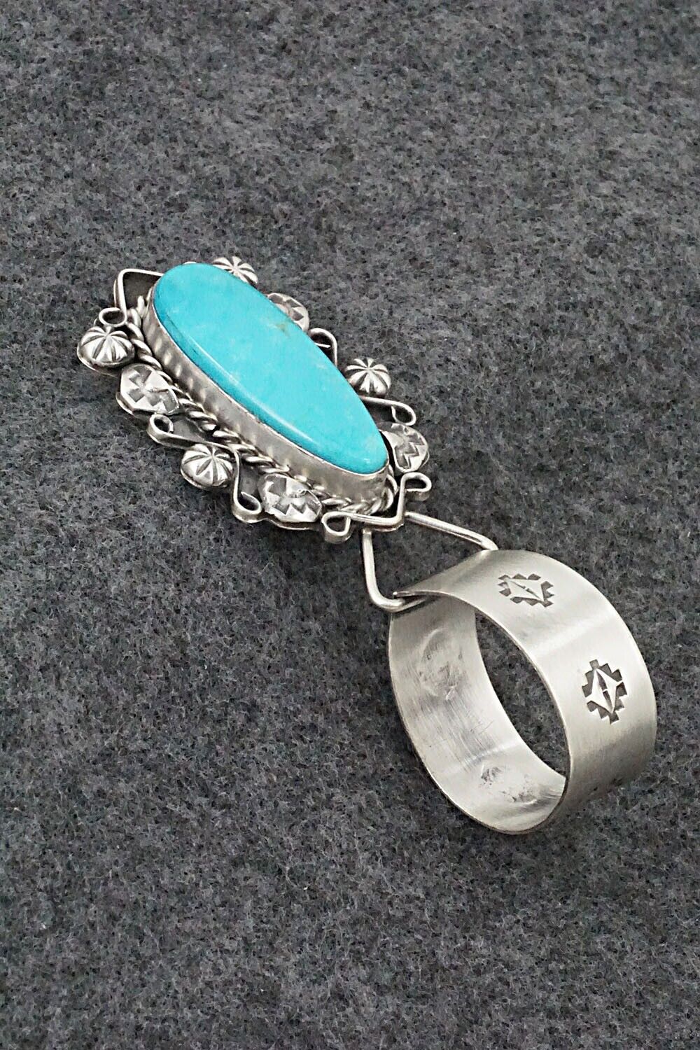 Turquoise and Sterling Silver Pendant - Wilson Dawes