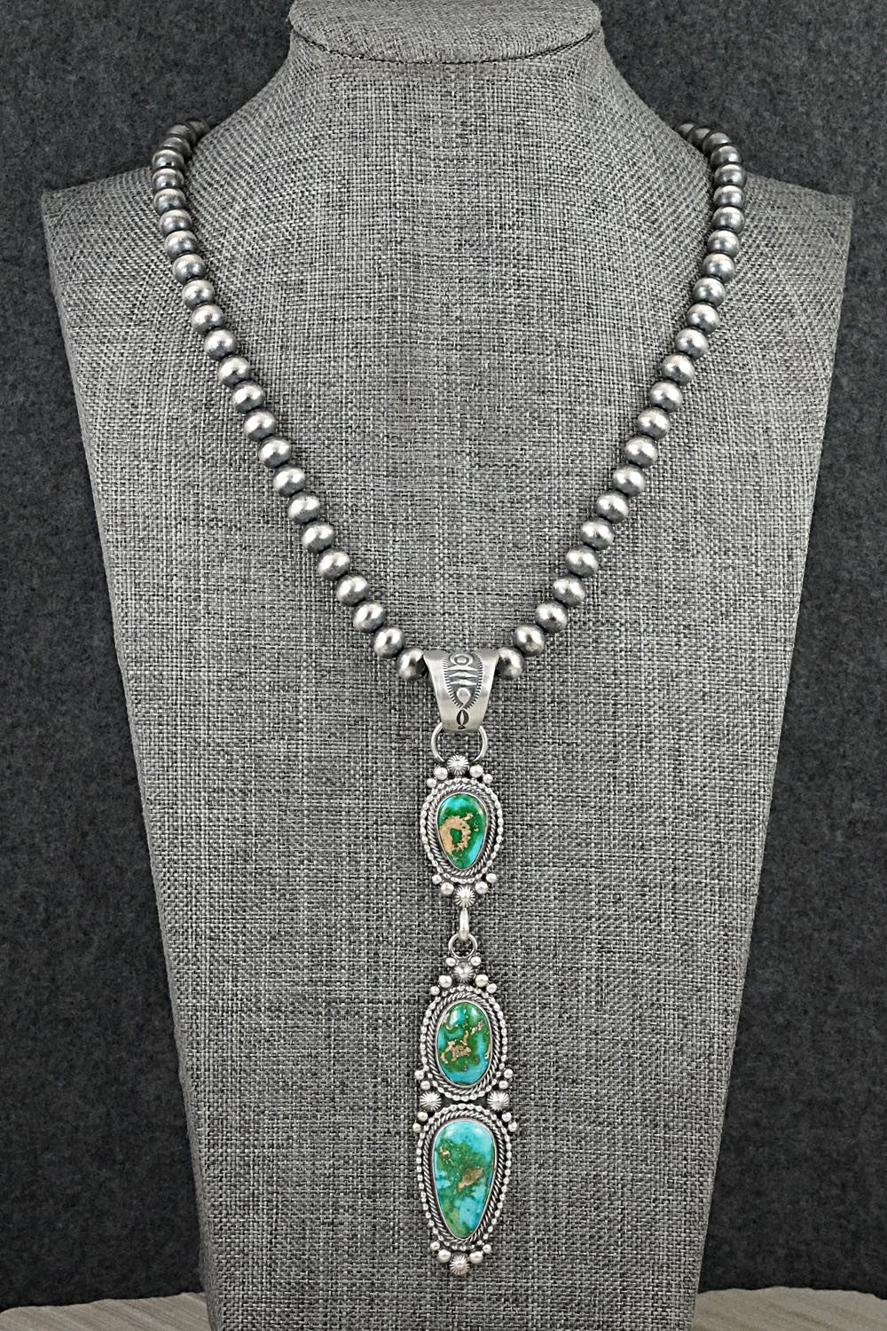 Turquoise & Sterling Silver Necklace - Tom Lewis