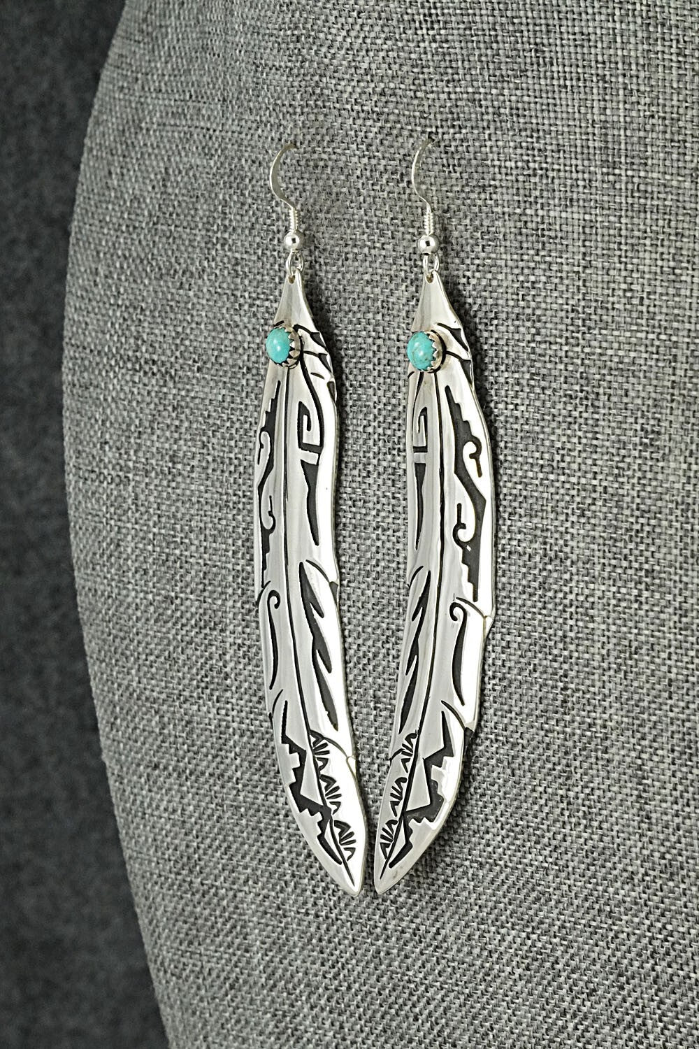 Turquoise & Sterling Silver Earrings - Rosita Singer