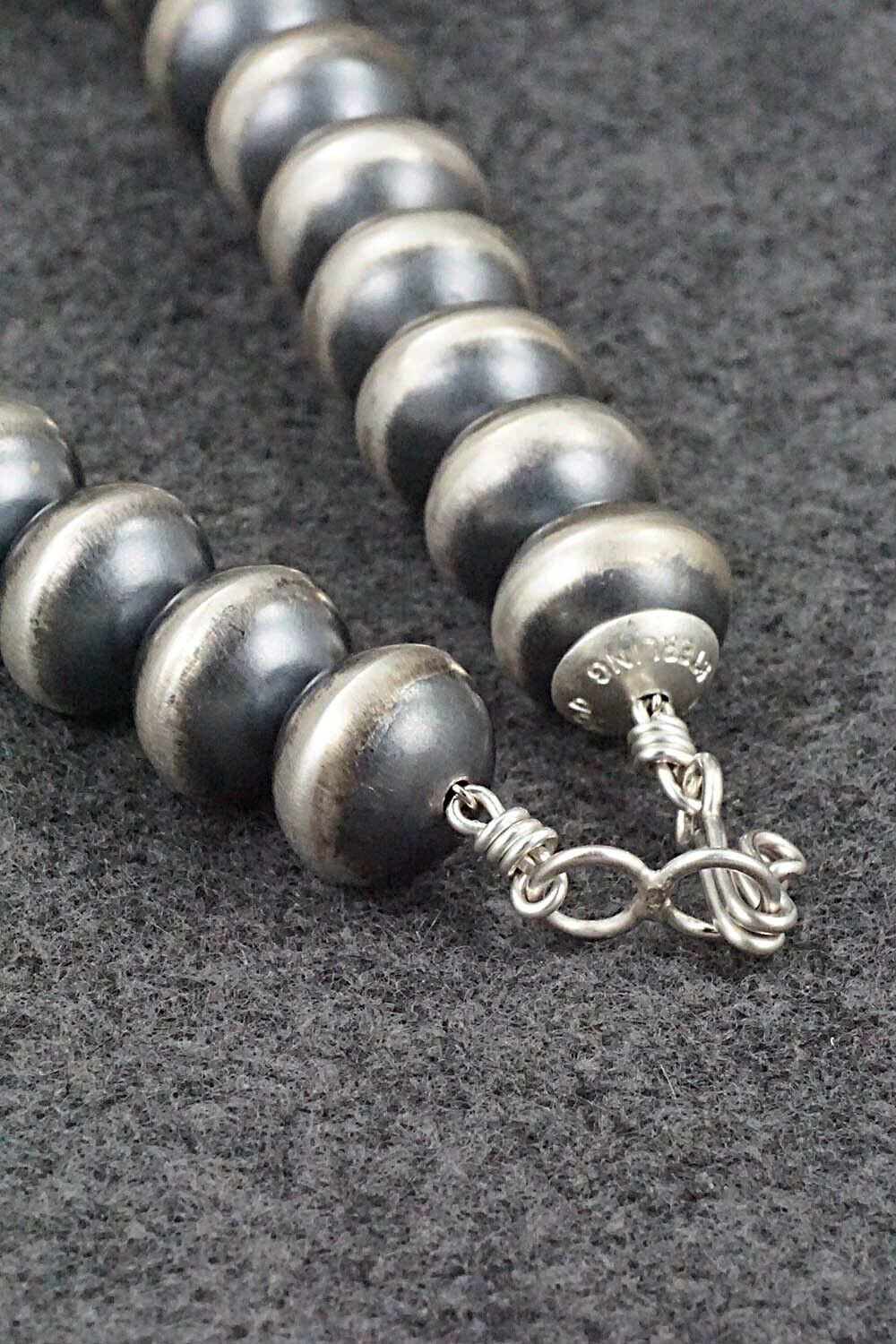 Sterling Silver Navajo Pearl Necklace 26" - Bryannen Halwood