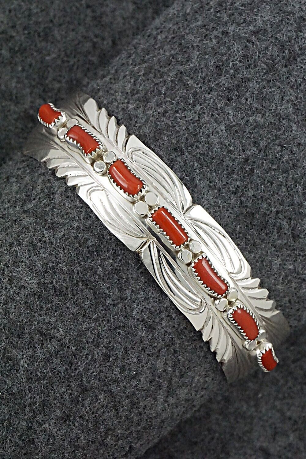 Coral & Sterling Silver Bracelet - David Segar
