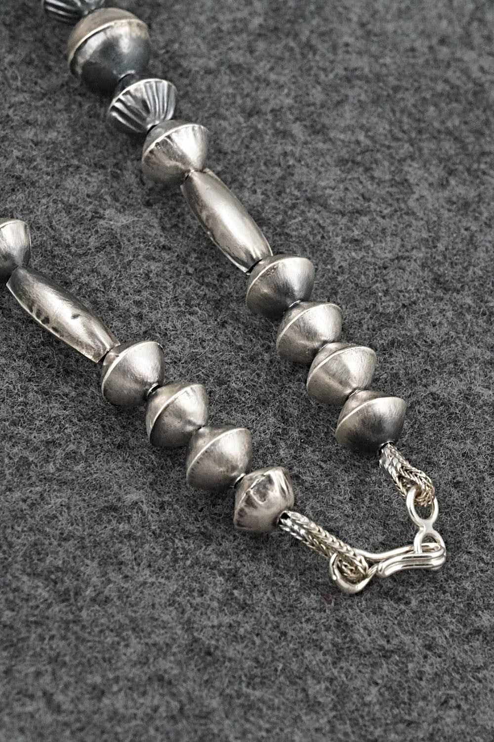Sterling Silver Navajo Pearl Necklace 24" - Vintage