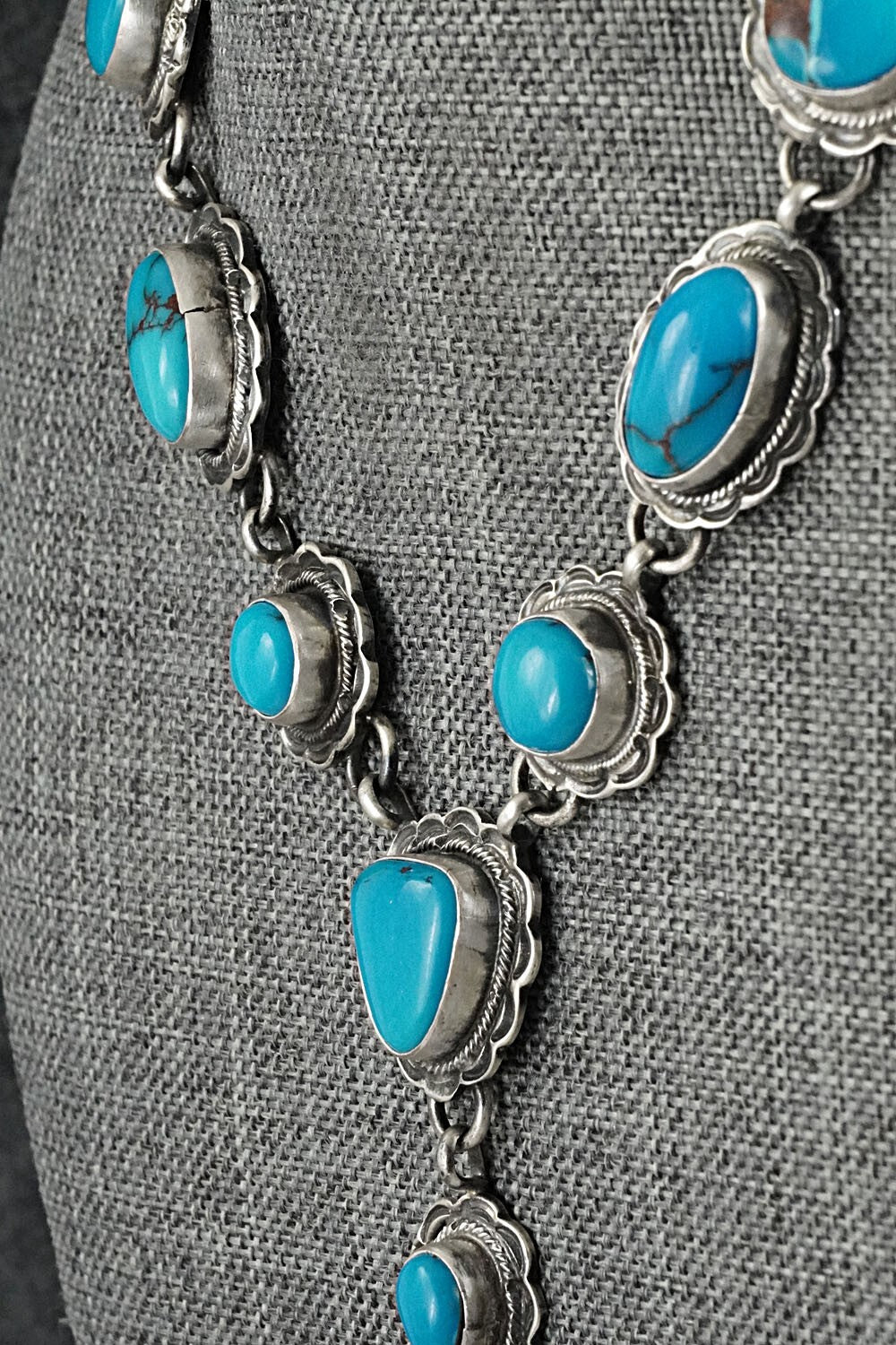 Turquoise & Sterling Silver Necklace Set - Bobby Johnson