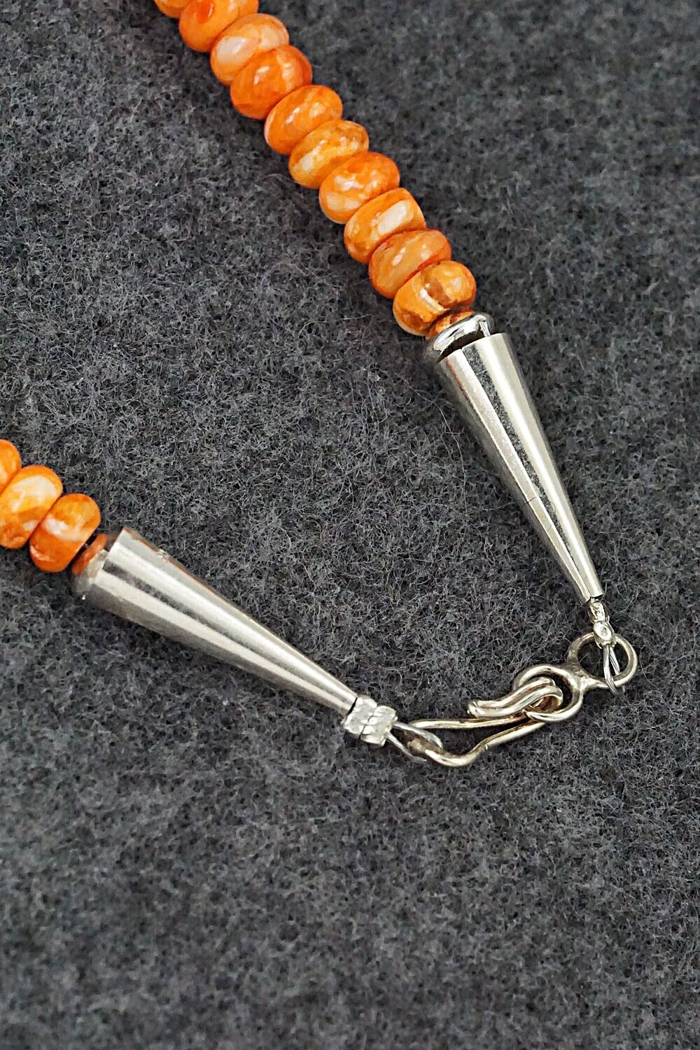 Spiny Oyster & Sterling Silver Necklace 19" - Louise Joe