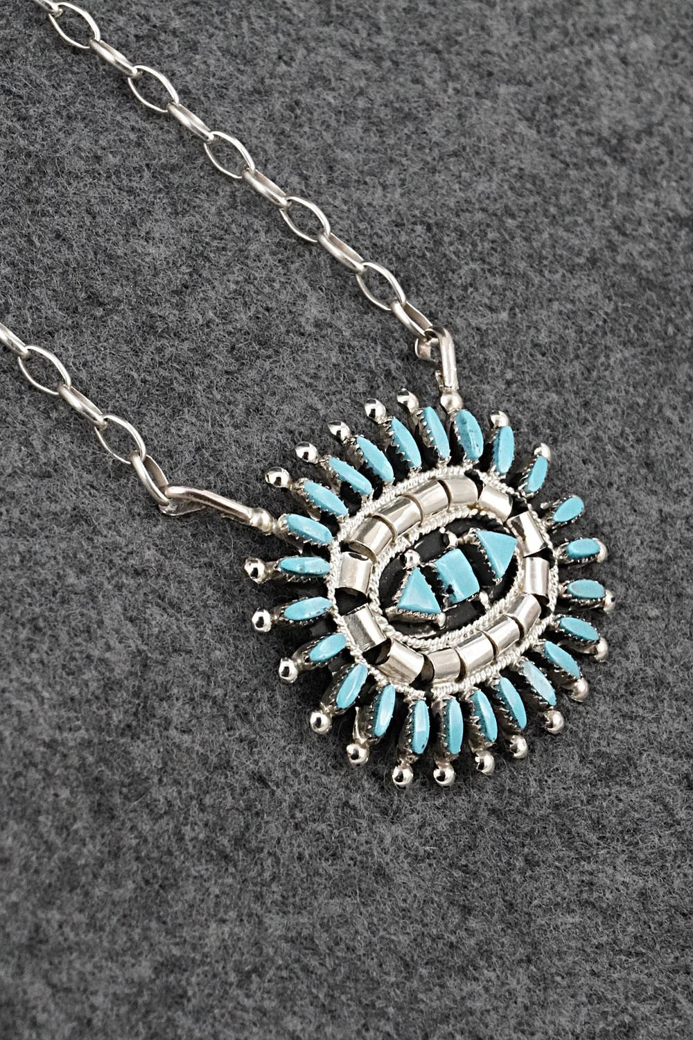 Turquoise & Sterling Silver Necklace - Evonne Hustito