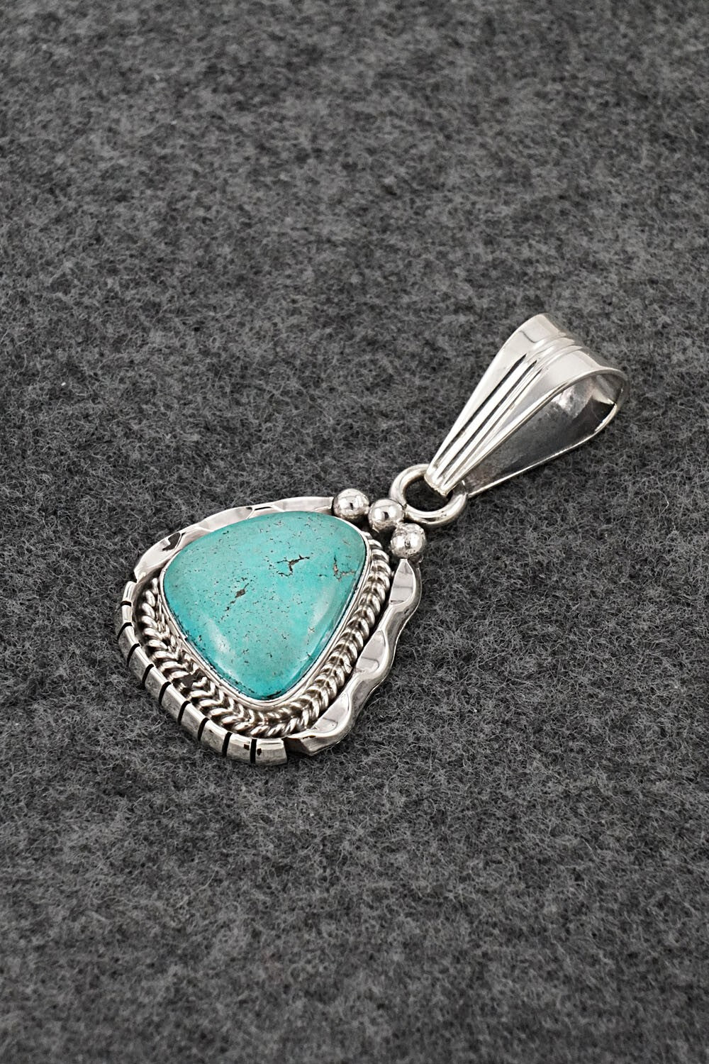 Turquoise & Sterling Silver Pendant - Samuel Yellowhair
