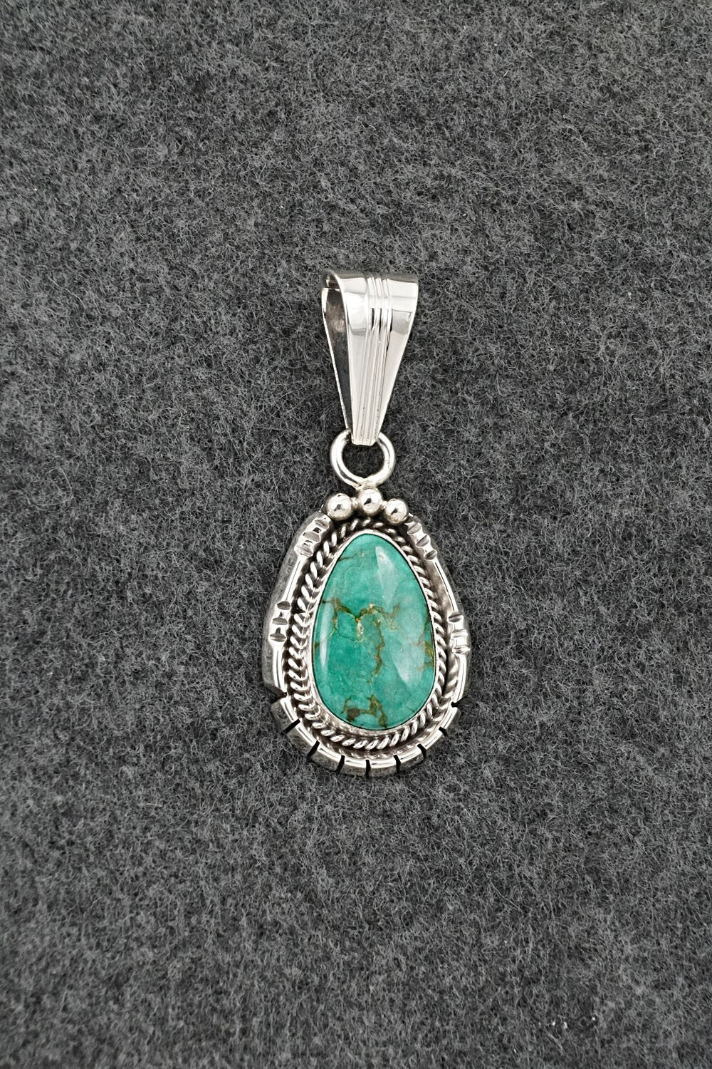Turquoise & Sterling Silver Pendant - Samuel Yellowhair