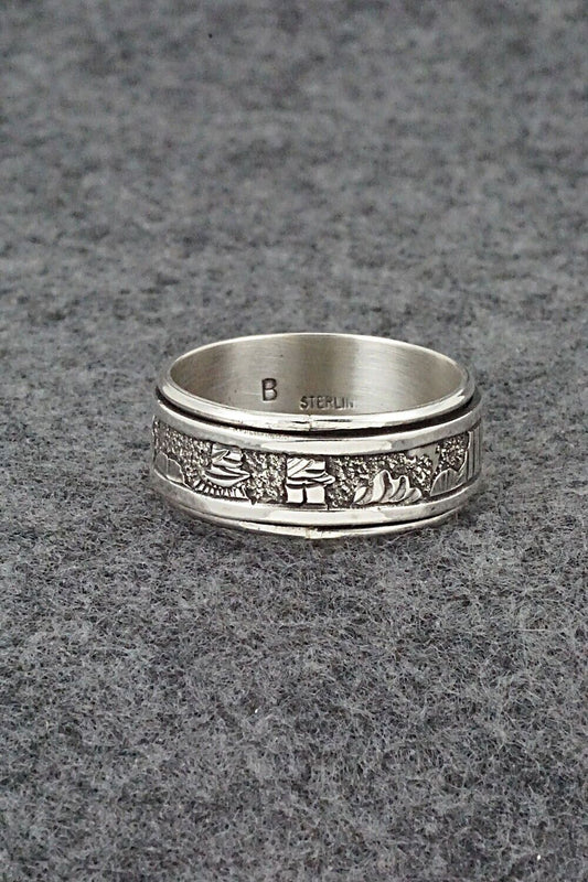 Sterling Silver Spinner Ring - Elaine Becenti - Size 11.5