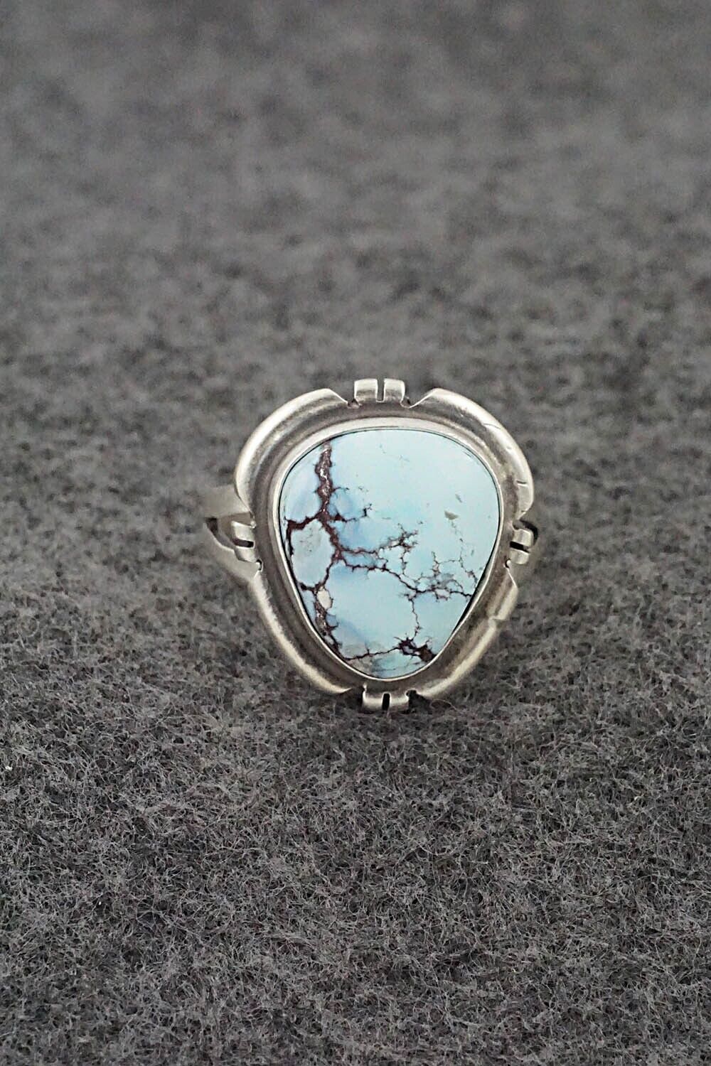 Turquoise & Sterling Silver Ring - Randy Billy - Size 8