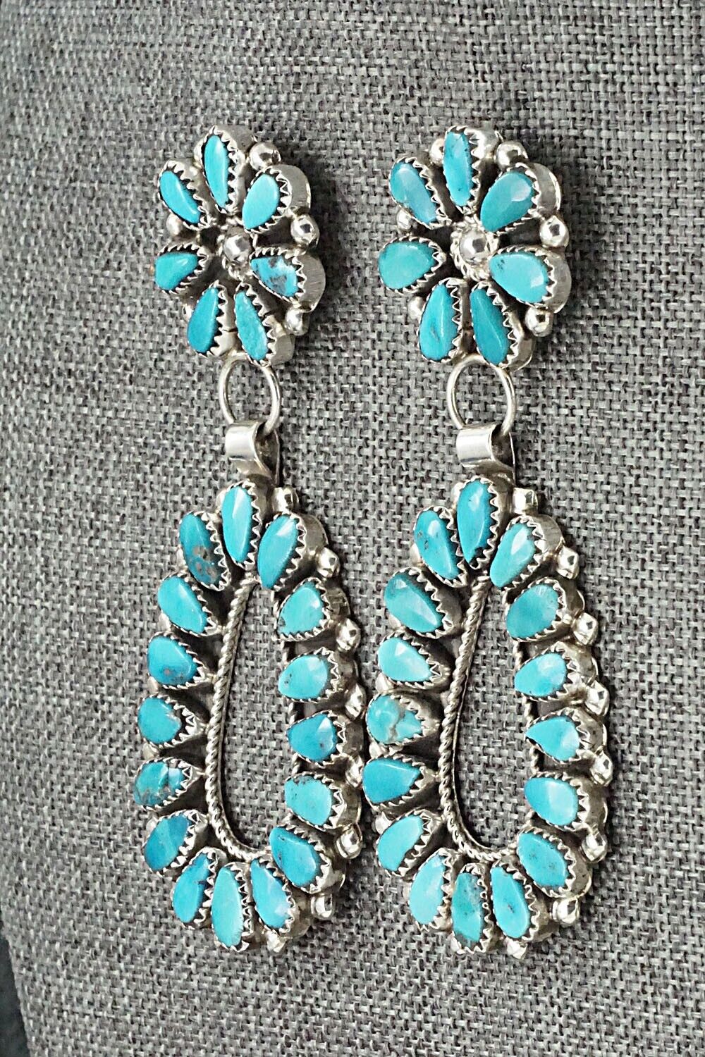 Turquoise & Sterling Silver Earrings - Eunise Wilson