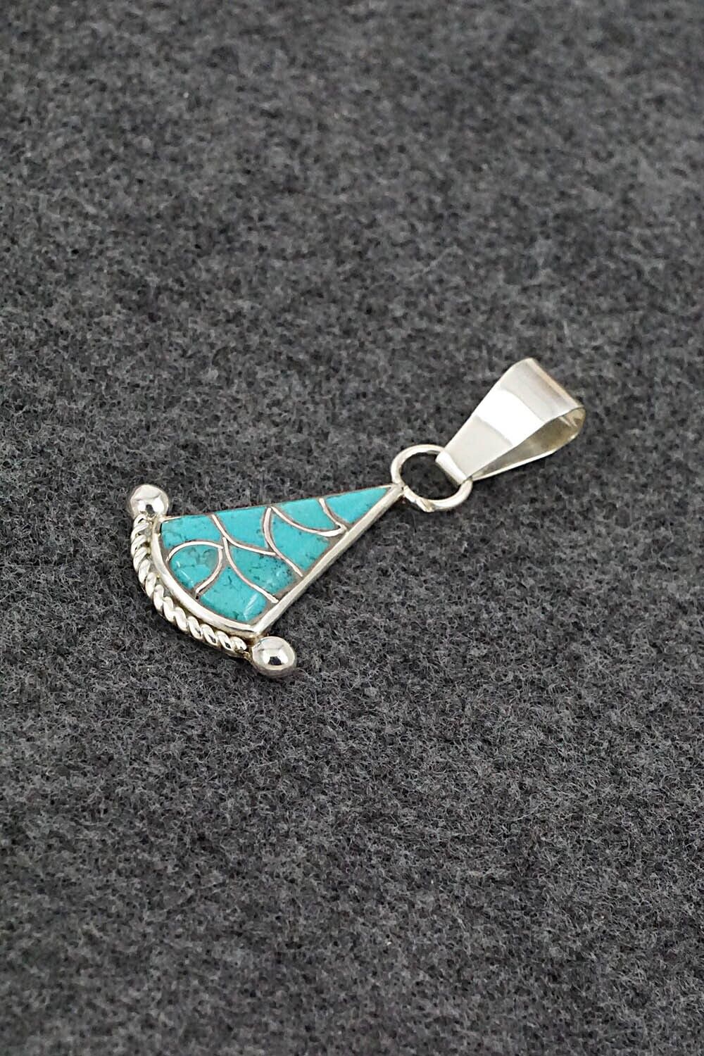 Turquoise & Sterling Silver Pendant - Carlen Seoutewa