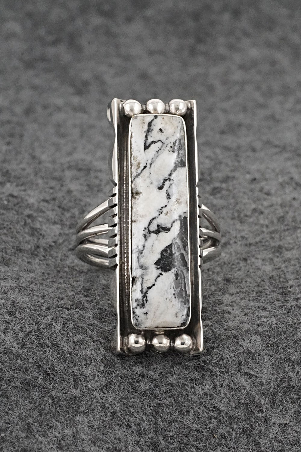 White Buffalo & Sterling Silver Ring - Larson Lee - Size 9