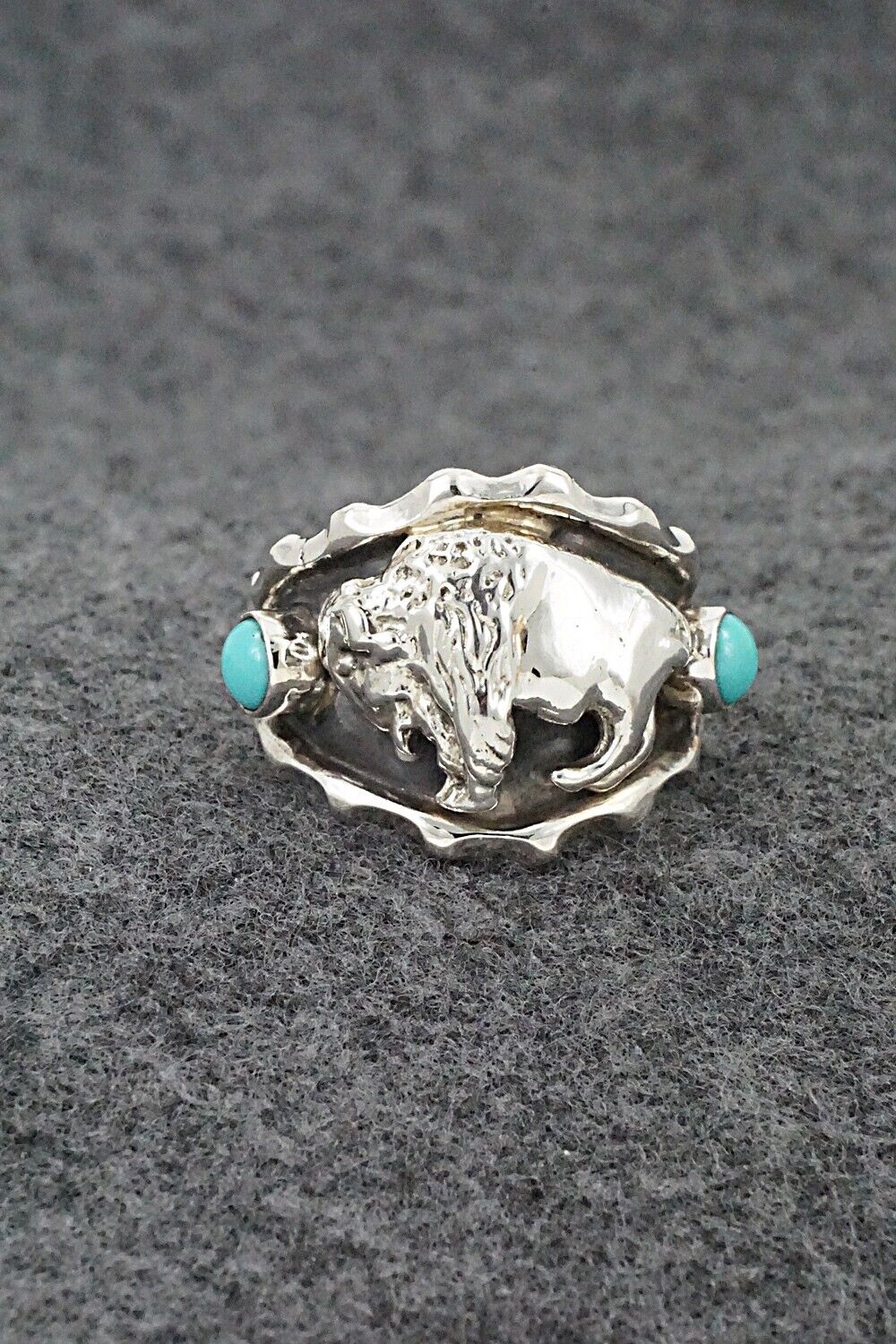 Turquoise & Sterling Silver Ring - Genevieve Francisco - Size 10.75