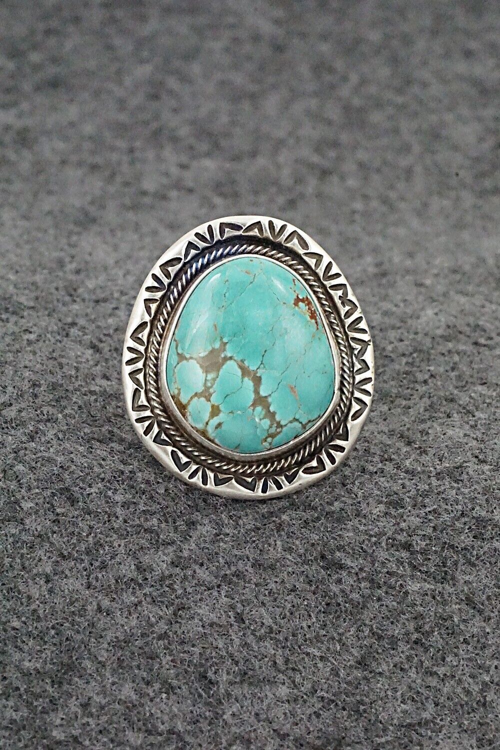 Turquoise & Sterling Silver Ring - Jameson Garcia - Size 8.5 Adj.