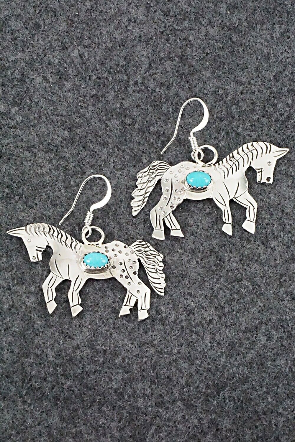 Turquoise & Sterling Silver Earrings - Louise Yazzie