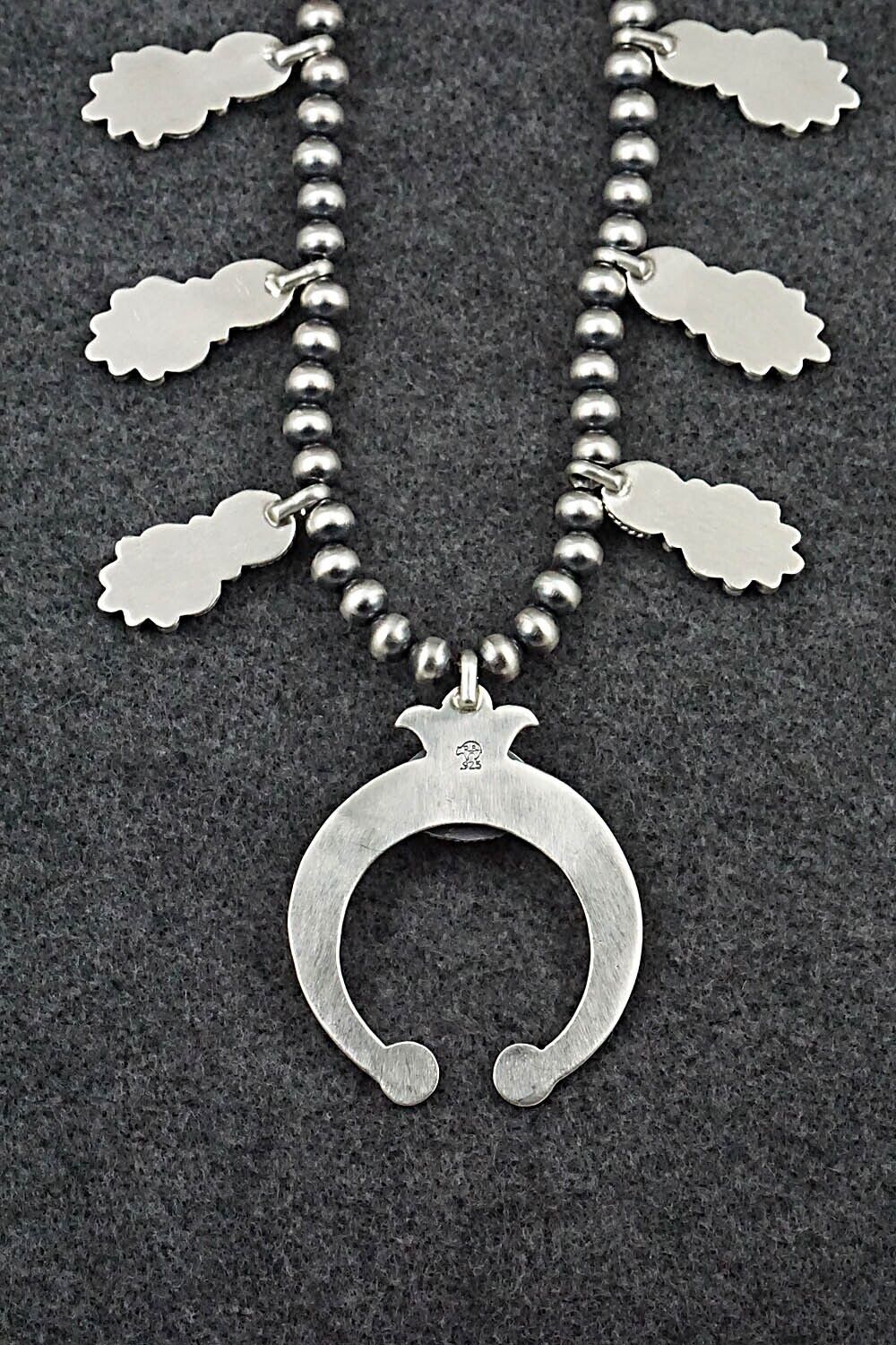 Turquoise & Sterling Silver Squash Blossom Necklace - Bobby Platero