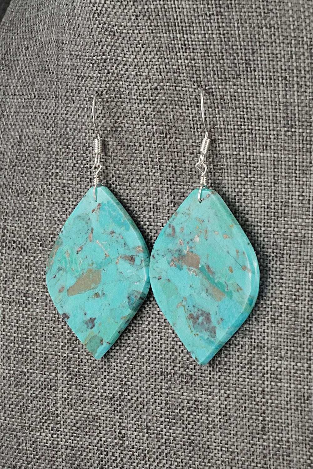 Turquoise & Sterling Silver Earrings - Lupe Lovato