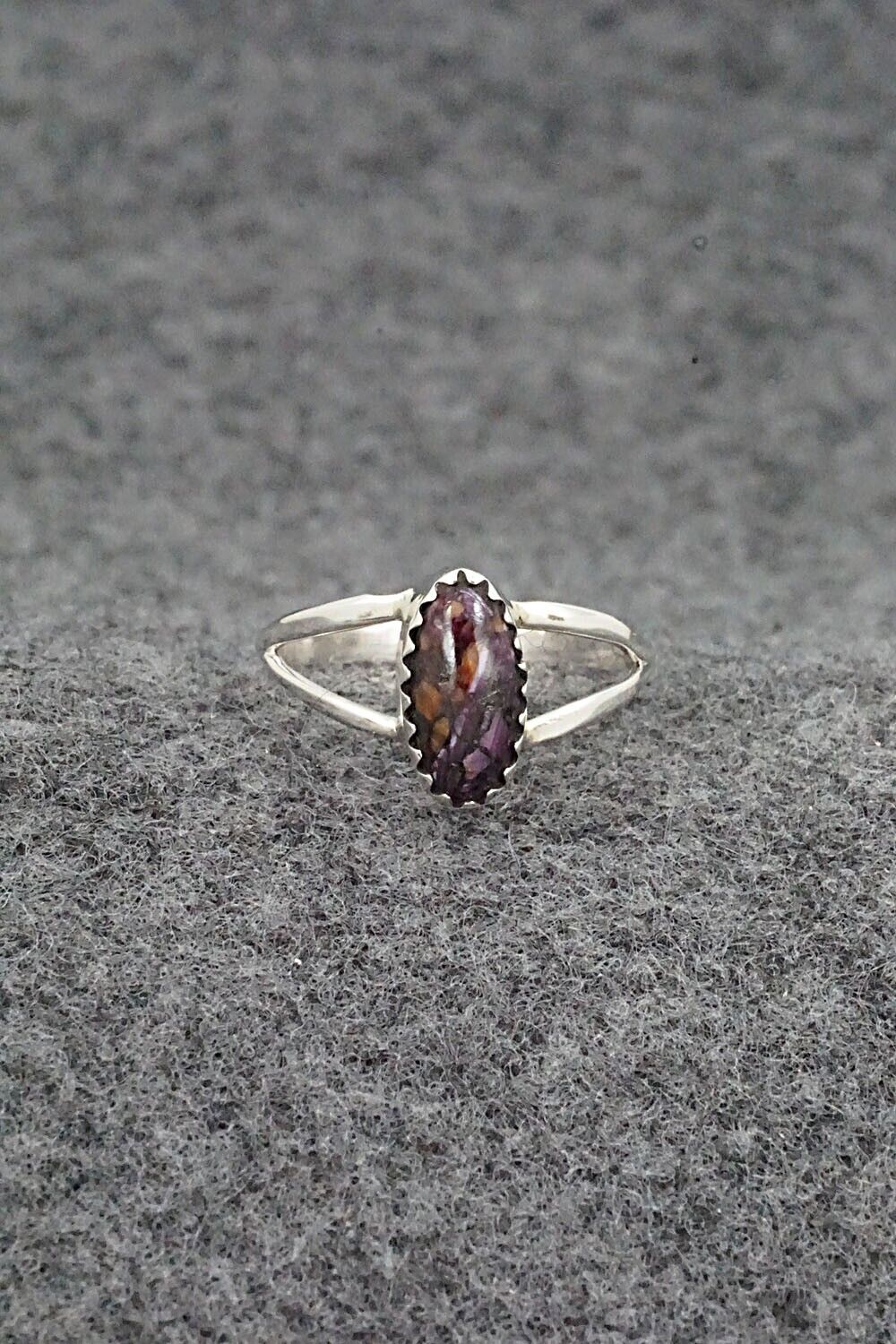 Spiny Oyster & Sterling Silver Ring - Robert Martinez - Size 6