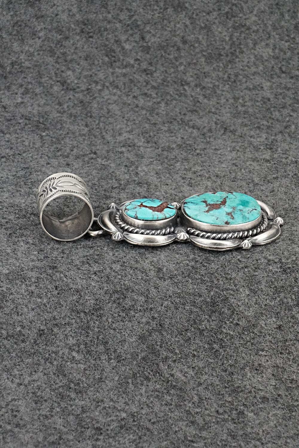 Turquoise & Sterling Silver Pendant - Raymond Delgarito