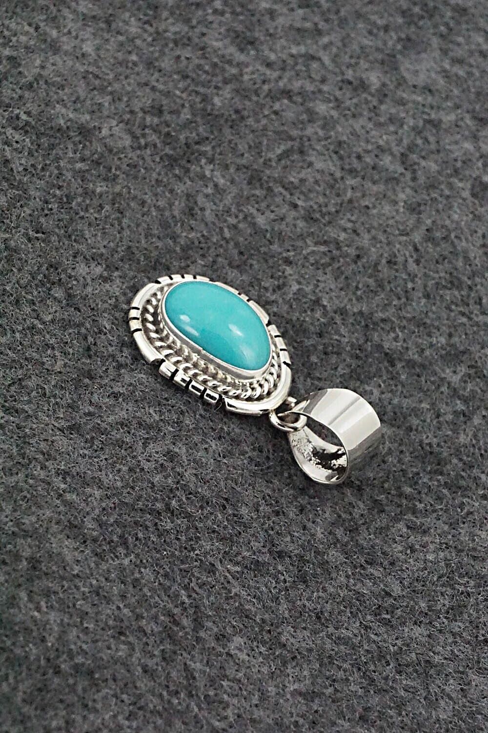 Turquoise & Sterling Silver Pendant - Johnny Frank