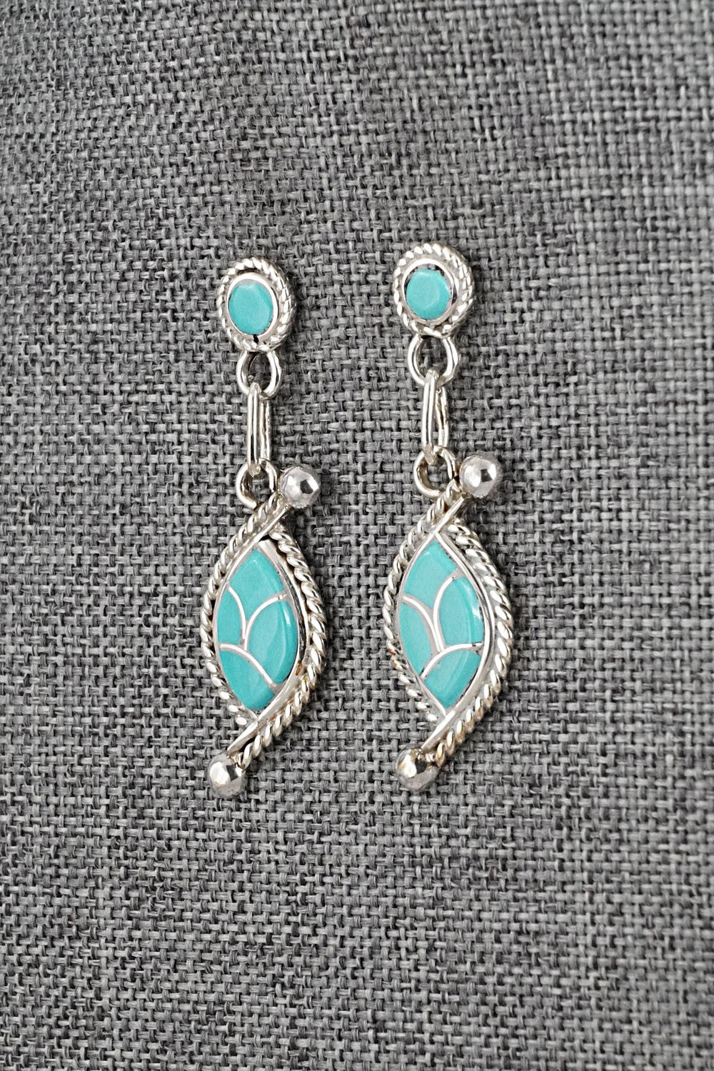 Turquoise & Sterling Silver Earrings - Carlen Seoutewa