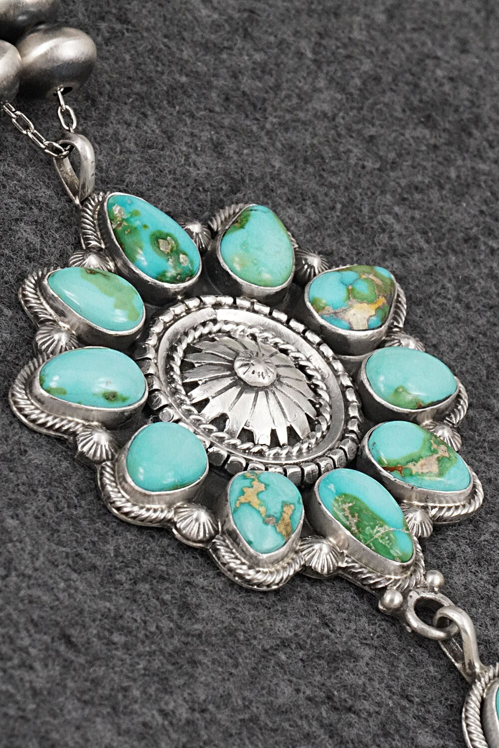 Turquoise & Sterling Silver Necklace - Tom Lewis