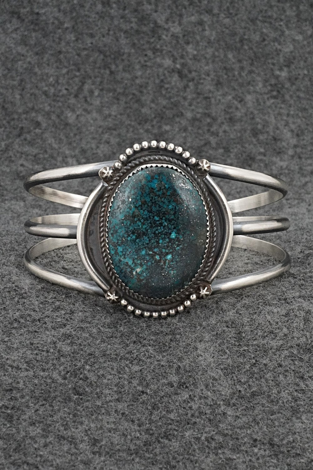 Turquoise & Sterling Silver Bracelet - Leslie Nez