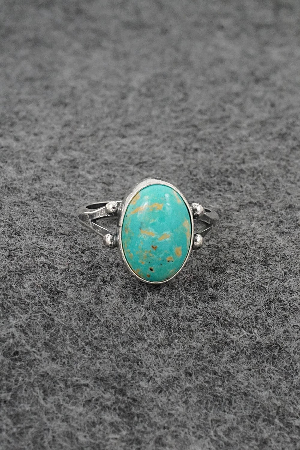 Turquoise and Sterling Silver Ring - Jerryson Henio - Size 7.5