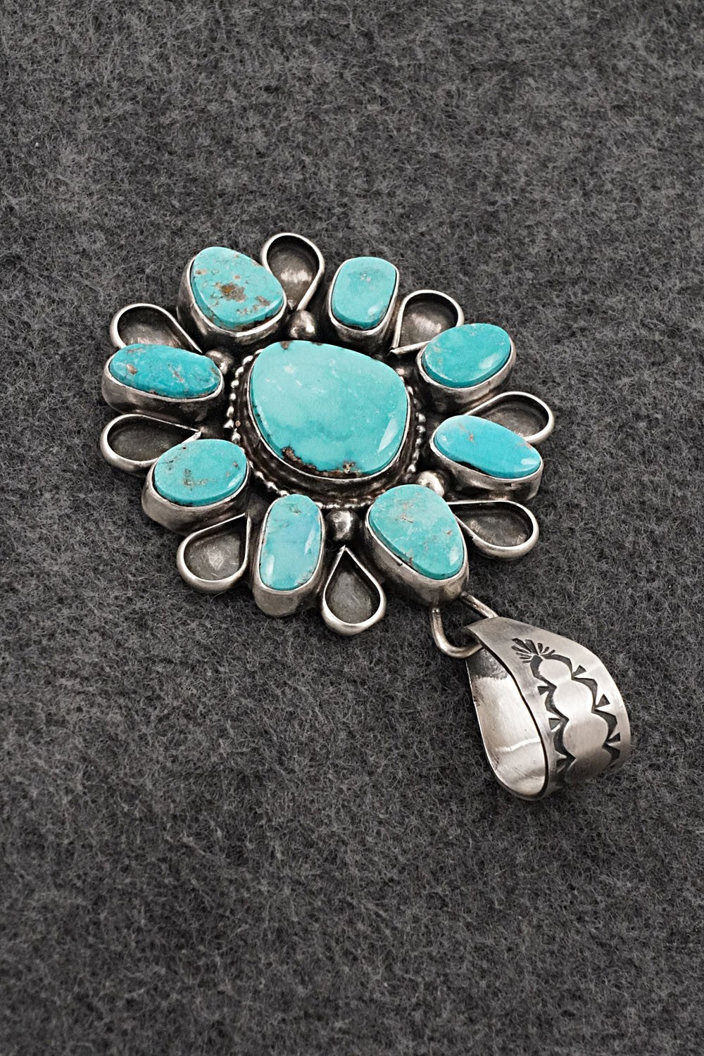 Turquoise & Sterling Silver Pendant - Travis Jim