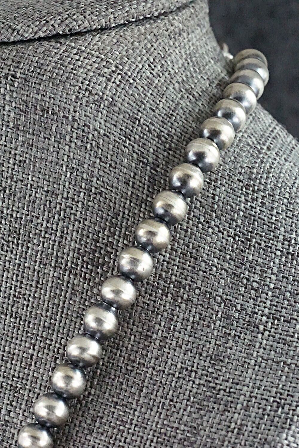 Sterling Silver Navajo Pearl Necklace 18" - Dorinda Mariano