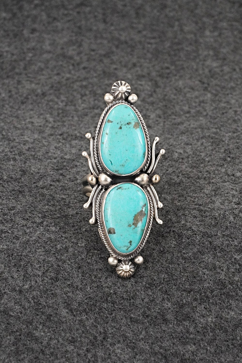 Turquoise & Sterling Silver Ring - Kathleen Livingston - Size 7 Adj.