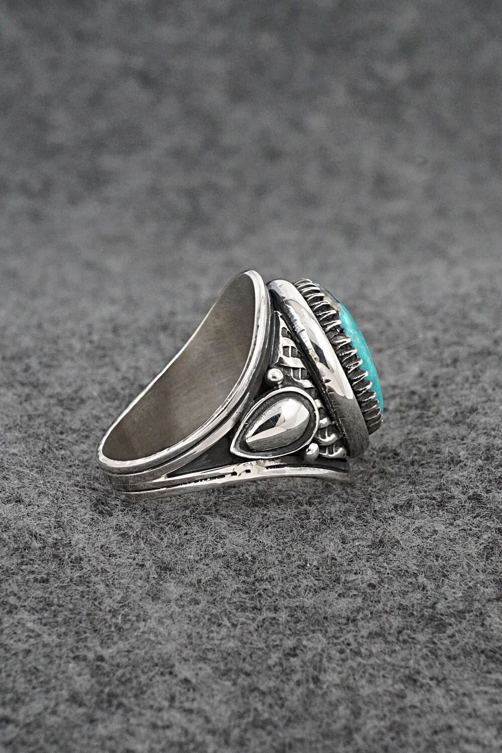 Turquoise & Sterling Silver Ring - Derrick Gordon - Size 10