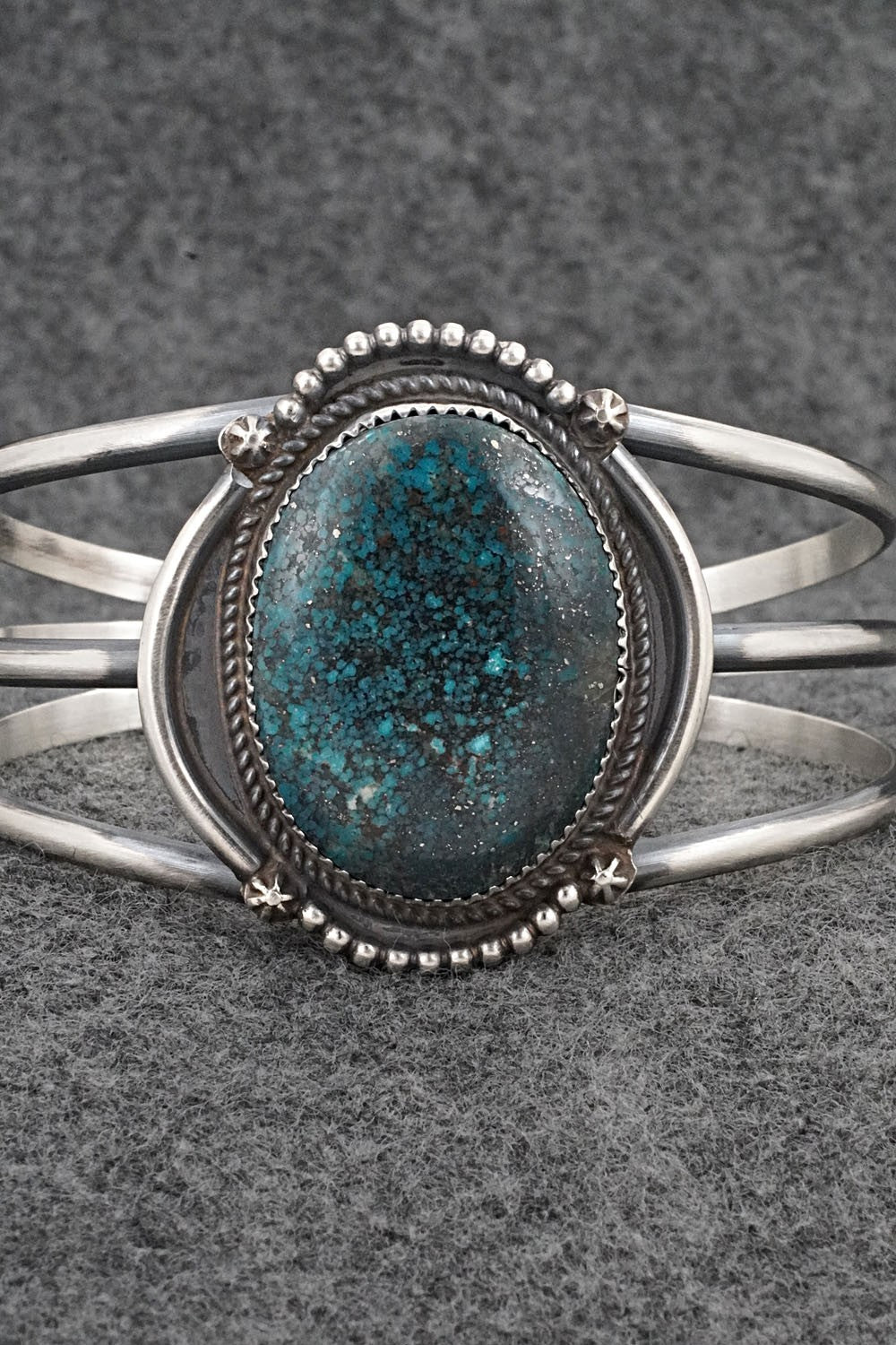Turquoise & Sterling Silver Bracelet - Leslie Nez