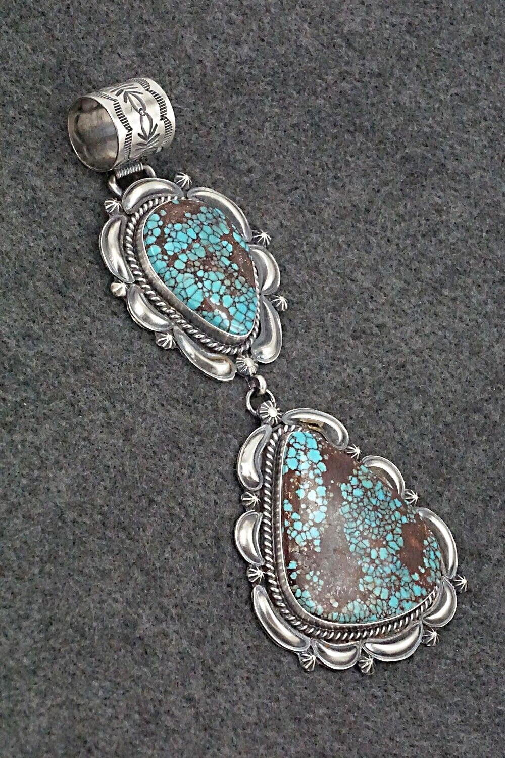 Turquoise & Sterling Silver Pendant - Raymond Delgarito