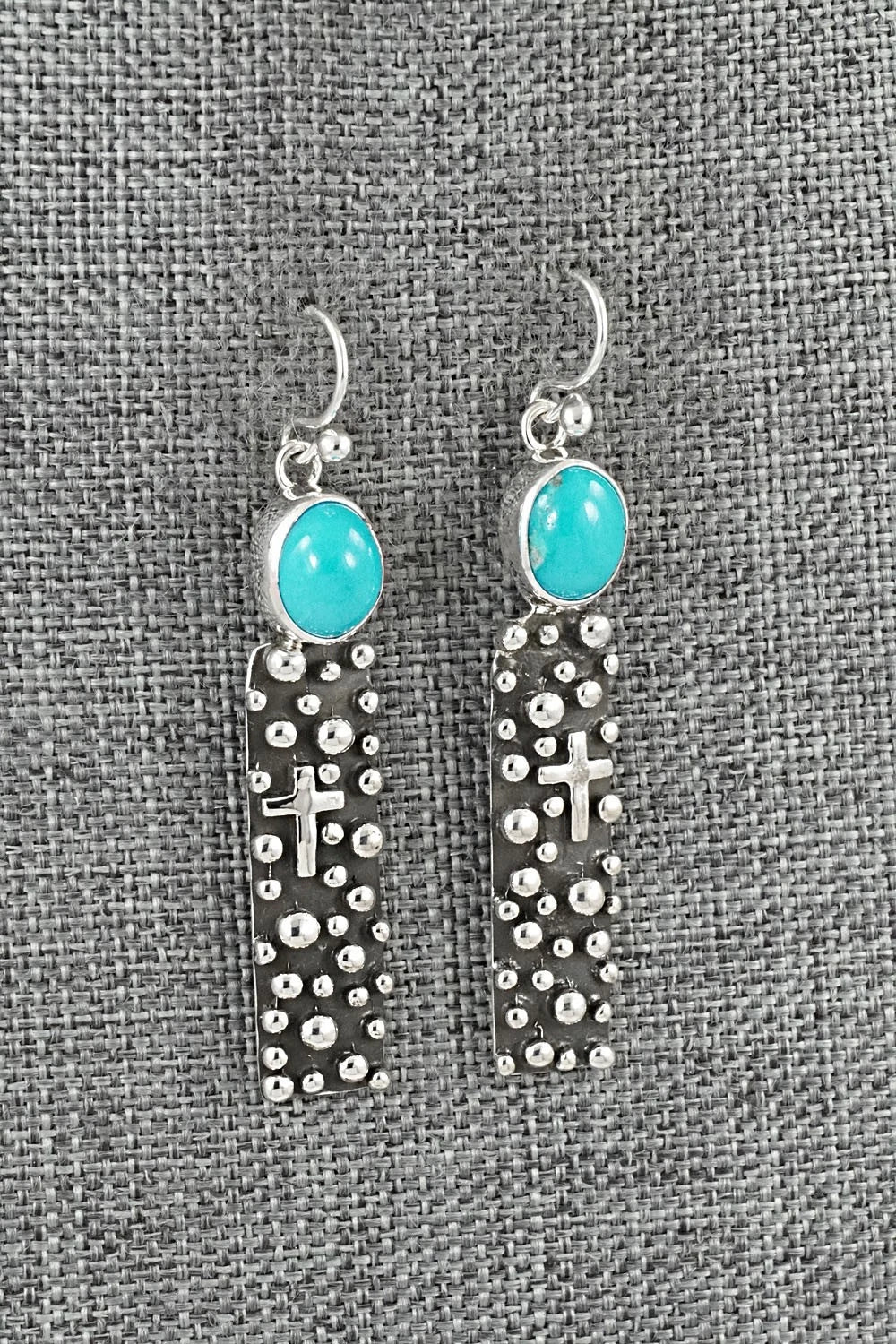 Turquoise & Sterling Silver Earrings - Raymond Coriz