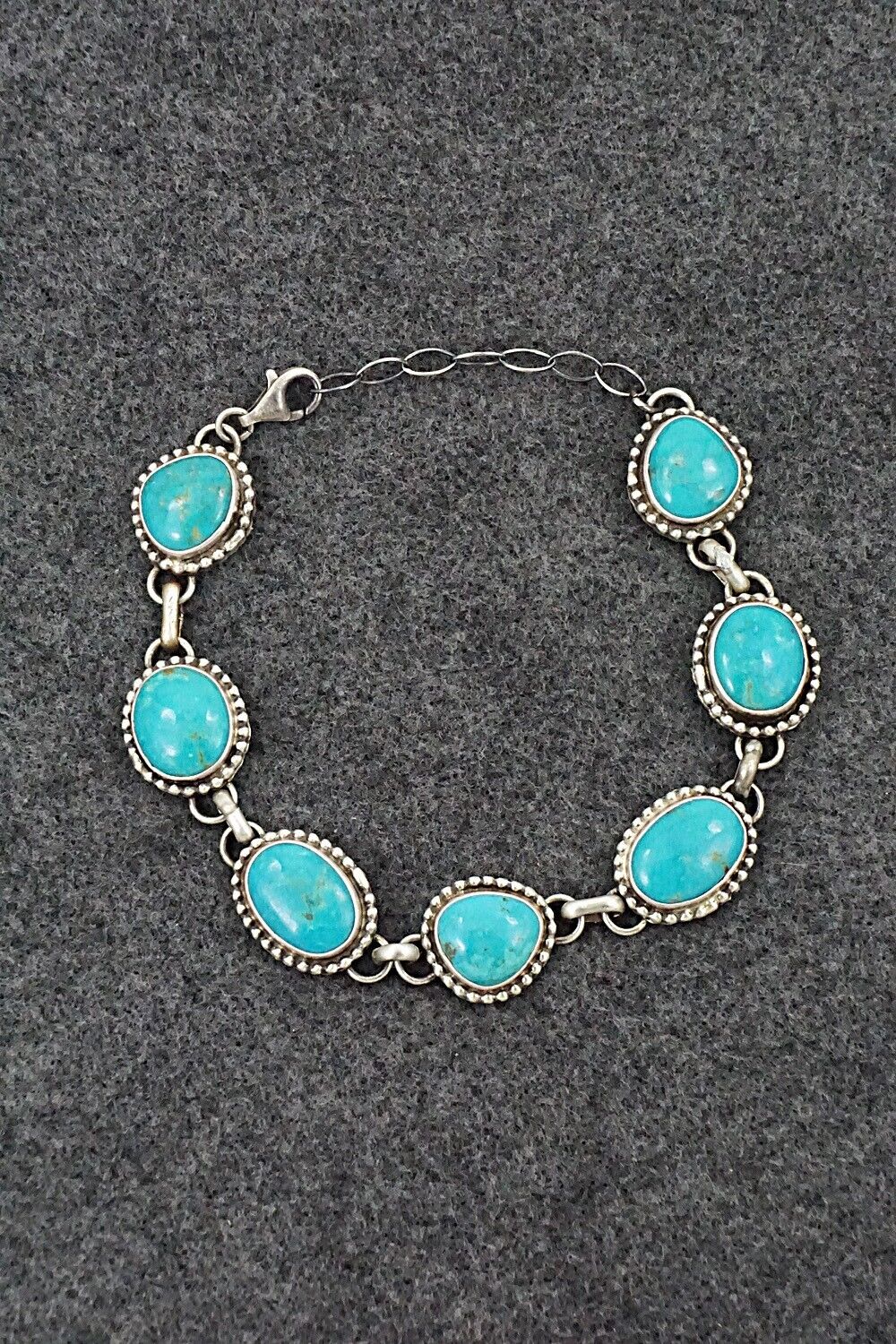 Turquoise & Sterling Silver Link Bracelet - Kathleen Livingston